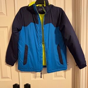 L.L. Bean Kids Navy and Bright Blue Puffer Jacket